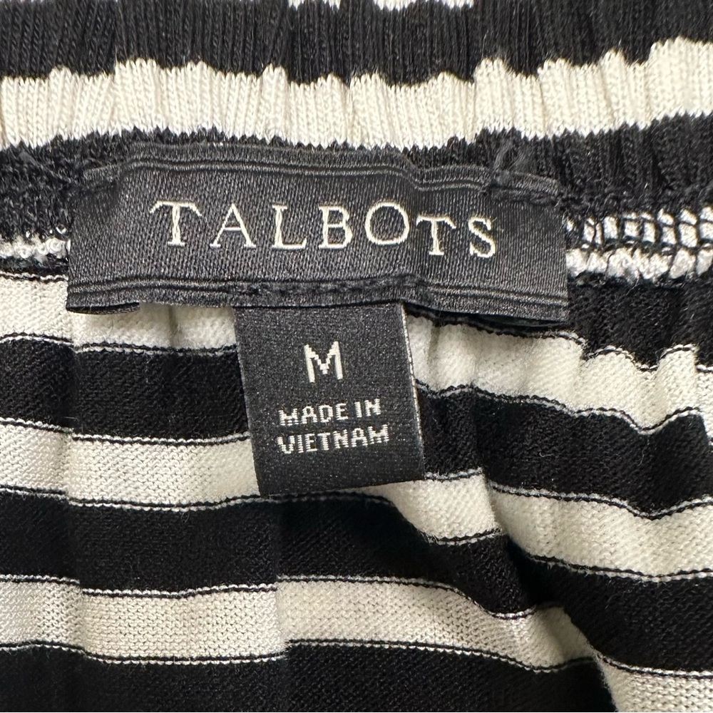 Talbots Black and White Stripe Tee. - Picture 4 of 7